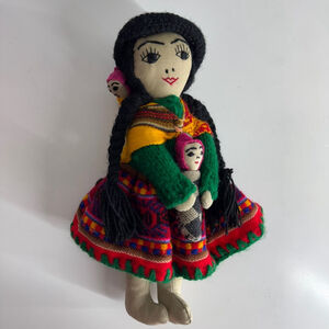 Authentic Handmade Peruvian Andean Doll - Vibrant Cultural Collectible